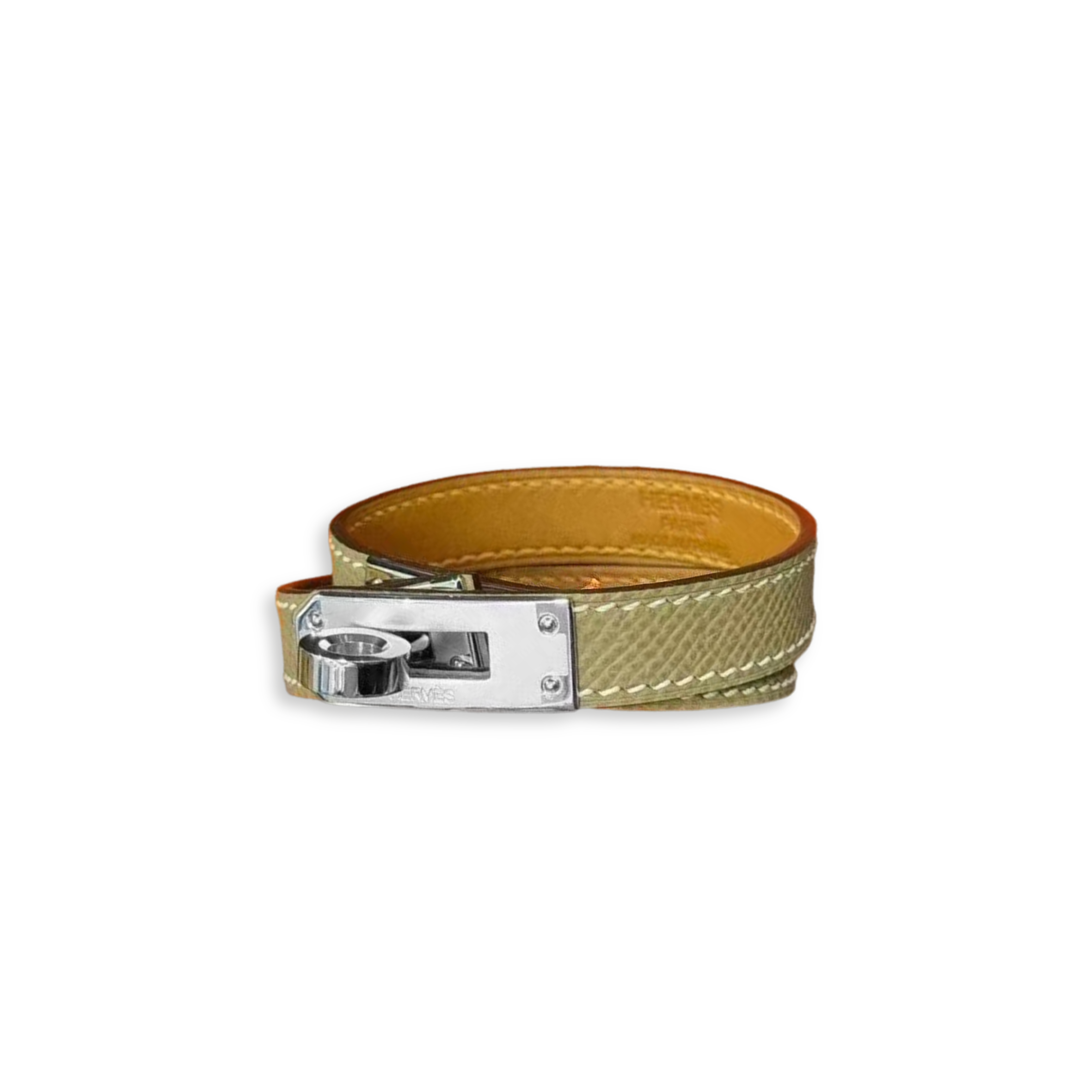HERMES KELLY DOUBLE TOUR BRACELET EPSOM ÉTOUPE